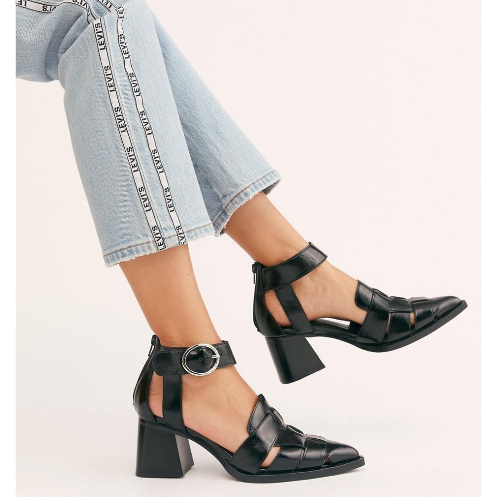 Jeffrey Campbell Black Chunky Heeled Loafers